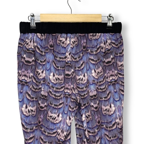 Tibi Ibis Print Jogger Pants Easy Track Pant Purple Feather Joggers Size XS - Picture 7 of 11